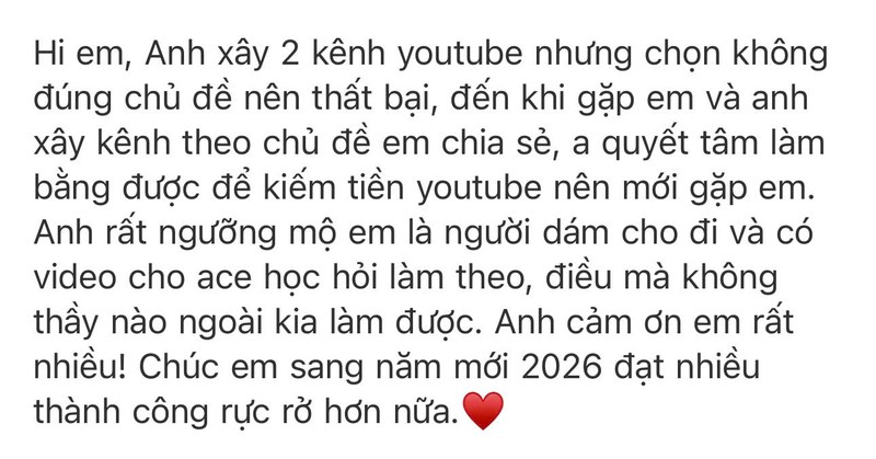 Tin nhắn quyết tâm sau 2 lần thất bại của học viên A.